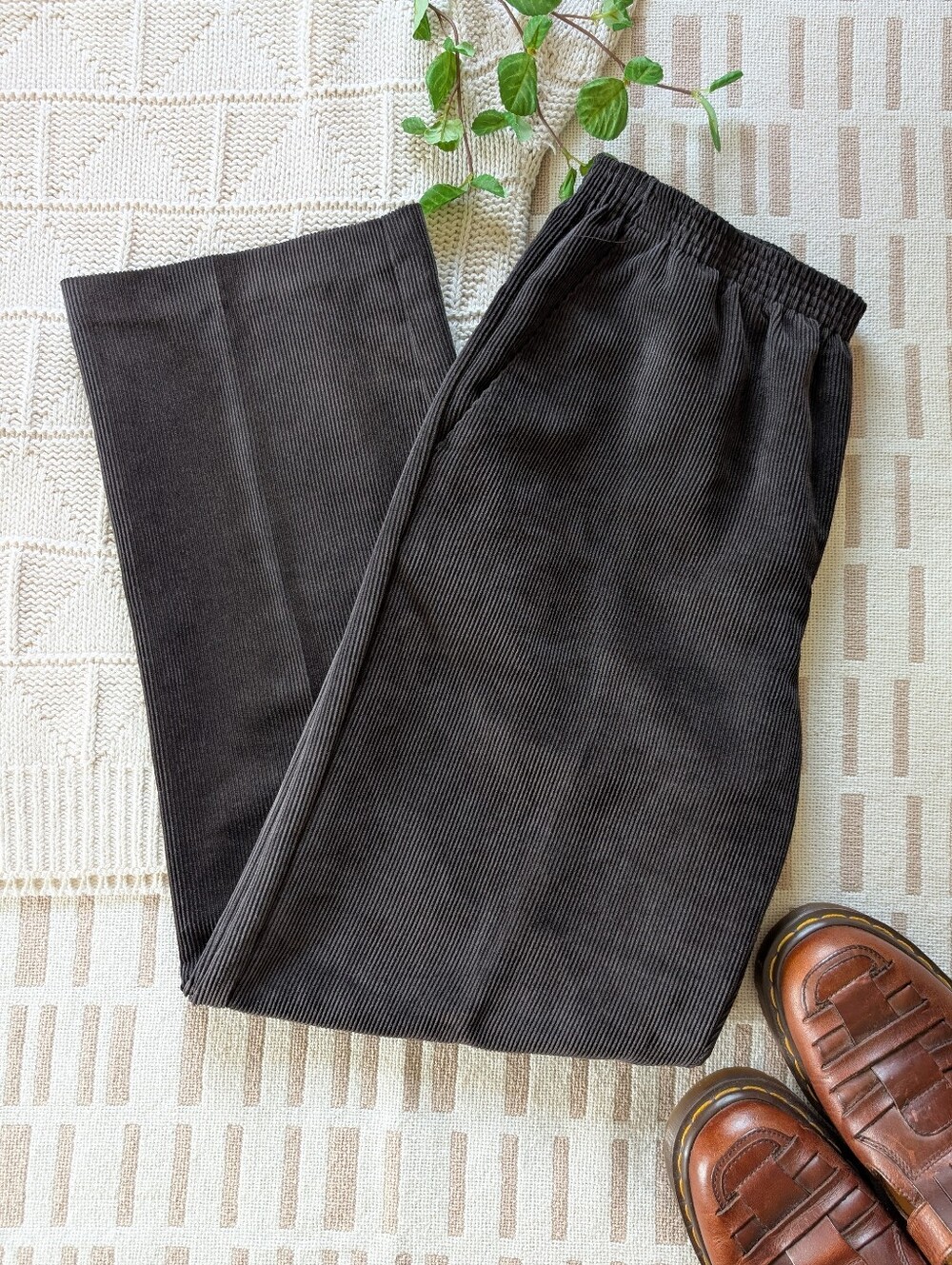 Alfred Dunner | 8 | Ribbed Pull On Soft Pant Charcoal